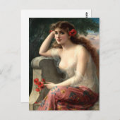 Emile Vernon Girl mit Mohnpostkarte Postkarte (Vorne/Hinten)