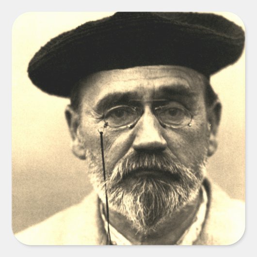 Émile Zola, c. 1902 Quadratischer Aufkleber (Vorderseite)