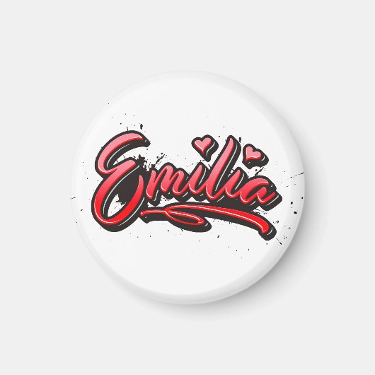 Emilia Heart Splash Graffiti Magnet (Vorne)