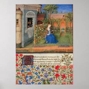 Emilia in Rosegarden Mittelalterliche Ausleuchtung Poster