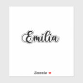 Emilia Name - Handgeschriebene Kalligrafie Aufkleber (Blatt)