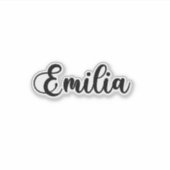 Emilia Name - Handgeschriebene Kalligrafie Aufkleber (Vorderseite)