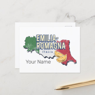 Emilia Romagna Flag Italien Retro Region Karte Vin