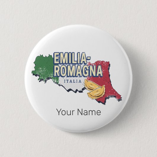 Emilia Romagna Flag Italien Retro Region Karte Vin Button (Vorderseite)