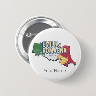 Emilia Romagna Flag Italien Retro Region Karte Vin Button