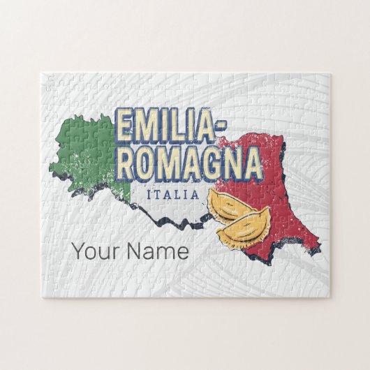 Emilia Romagna Flag Italien Retro Region Karte Vin Puzzle (Horizontal)