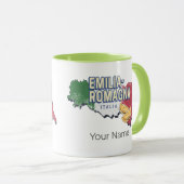 Emilia Romagna Flag Italien Retro Region Karte Vin Tasse (VorderseiteRechts)