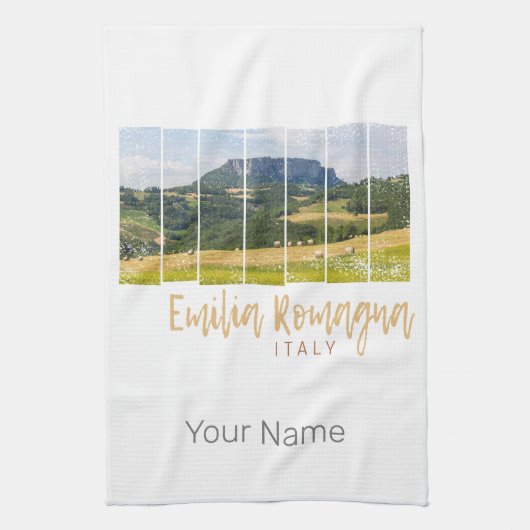 Emilia-Romagna Landschaft Italien Vintag Souvenir Geschirrtuch (Vertikal)