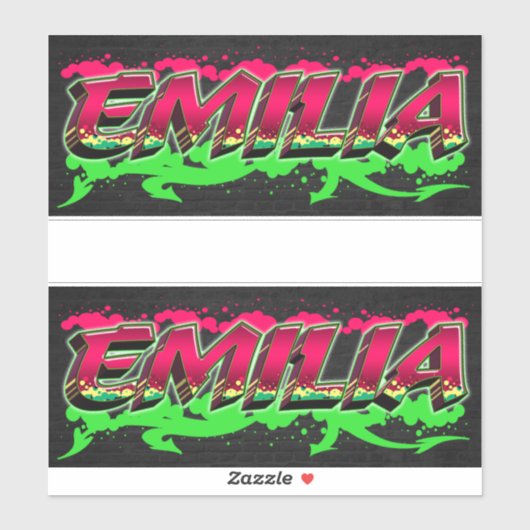 Emilia Vorname Name Graffiti Aufkleber Sticker (Blatt)