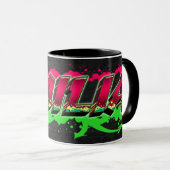 Emilia Vorname Name Graffiti red green Tasse (VorderseiteRechts)