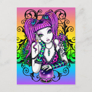 "Emilicous Crystal Ball Rainbow Fairy Postcard" Postkarte