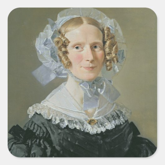 Emilie 1839 quadratischer aufkleber (Vorderseite)