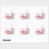 Emilie in paris quadratischer aufkleber (Blatt)