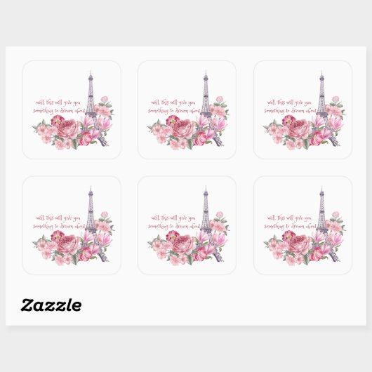 Emilie in paris quadratischer aufkleber (Blatt)