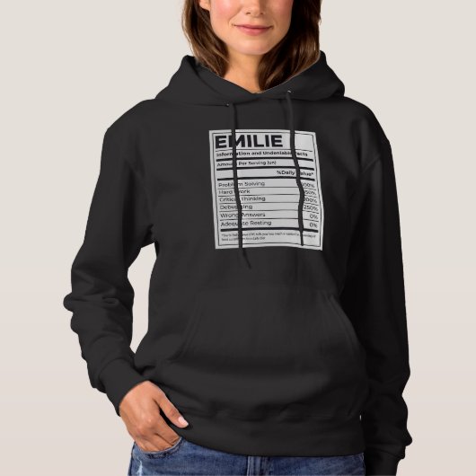 Emilie Nutrition Information Problem lösen Hoodie (Vorderseite)