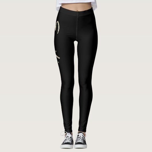 Emilie white gold Handwriting Hose Leggings (Vorderseite)