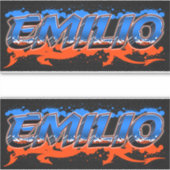 Emilio Vorname Name Graffiti Aufkleber Sticker (Vorderseite)