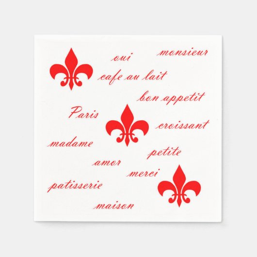 Emilion Paper Napkins Red on White Serviette (Vorderseite)