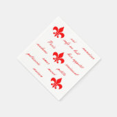 Emilion Paper Napkins Red on White Serviette (Ecke)