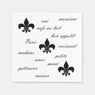 Emilion Papierservietten-Schwarzes auf Weiß Serviette
