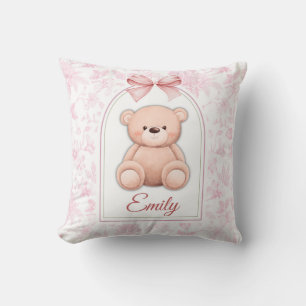Emily Benutzerdefiniertes rosa Teddy-Bär-Kinderz Kissen