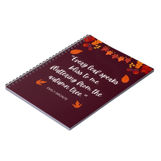 Emily Bronte Autumn Zitat Notizblock (Linke Seite)