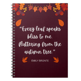 Emily Bronte Autumn Zitat Notizblock