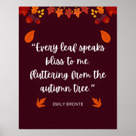 Emily Bronte Autumn Zitat Poster