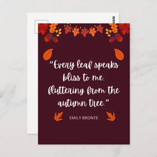 Emily Bronte Autumn Zitat Postkarte (Vorne/Hinten)