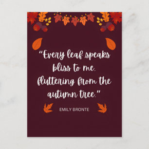 Emily Bronte Autumn Zitat Postkarte
