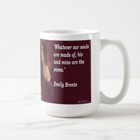 Emily Bronte & Famous Our Souls Zitat Kaffeetasse (Rechts)