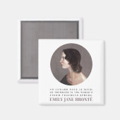 Emily Bronte Portrait and Quote - No Coward Soul Magnet (Vorderseite/Rückseite)