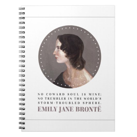 Emily Bronte Portrait and Quote - No Coward Soul Notizblock (Vorderseite)