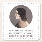Emily Bronte Portrait and Quote - No Coward Soul Rechteckiger Pappuntersetzer (Vorderseite)