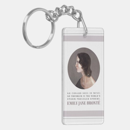 Emily Bronte Portrait and Quote - No Coward Soul Schlüsselanhänger (Vorderseite links)