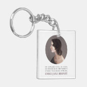 Emily Bronte Portrait and Quote - No Coward Soul Schlüsselanhänger (Vorderseite links)