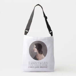 Emily Bronte Portrait and Quote - No Coward Soul Tragetaschen Mit Langen Trägern