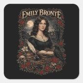 Emily Brontë Quadratischer Aufkleber (Vorderseite)