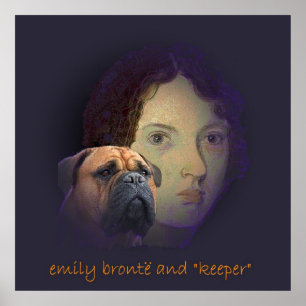 Emily Bronte und ihr Hund "Keeper" Poster