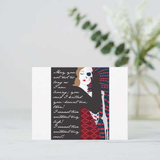 Emily Bronte / Wuthering Height Geschenkdesign mit Postkarte (Stehend Vorderseite)