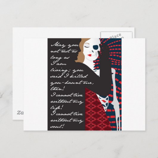 Emily Bronte / Wuthering Height Geschenkdesign mit Postkarte (Vorne/Hinten)