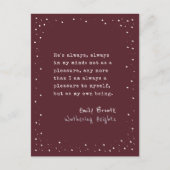 Emily Brontë, Wuthering Heights Quote Schreibmasch Postkarte (Vorderseite)