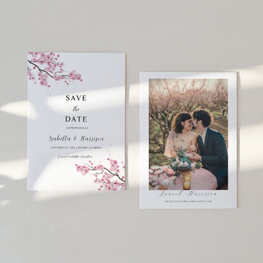 EMILY Cherry blosom Save the Date Template Einladung