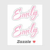Emily Decorative Name in Pink x2 Aufkleber (Blatt)