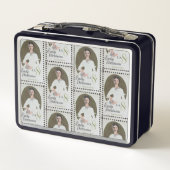 Emily Dickinson Briefmarke Metall Brotdose (Rückseite)