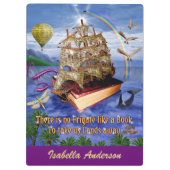 Emily Dickinson-Gedicht-Fregatte-Buch-Schiff Klemmbrett (Rückseite)