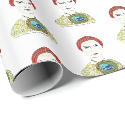Emily Dickinson Geschenkpapier (Rolleneckpunkt)