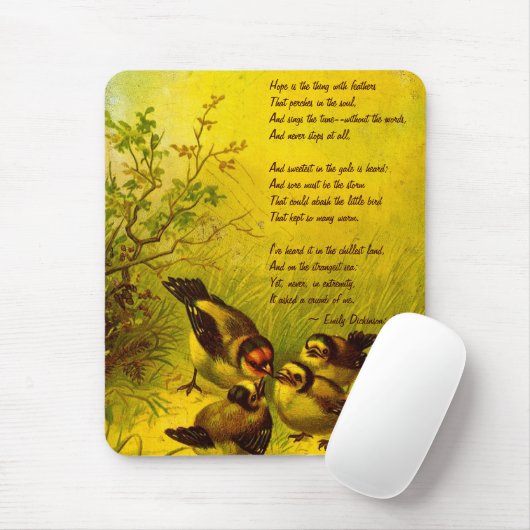 Emily Dickinson"Hoffnungs-" Gedicht-Mausunterlage Mousepad (Mit Mouse)