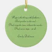 Emily Dickinson "Hope" Hummingbird Keramik Ornament (Vorne)