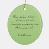 Emily Dickinson "Hope" Hummingbird Keramik Ornament (Links)